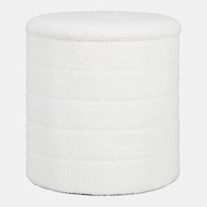 Banco com espaço de arrumação 40,5 x 40,5 x 43 cm - Assento redondo com espaço oculto e função de mesa auxiliar - Branco