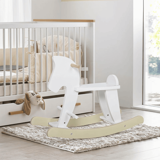 HOMCOM Cavalinho de Baloiço para Bebés, Cavalo de Baloiço em Madeira, Design Clássico e Artesanato Sólido, para Crianças dos 1 aos 3 Anos, Branco HOMCOM Cavalinho de Baloiço para Bebés, Cavalo de Baloiço em Madeira, Design Clássico e Artesanato Sólido, para Crianças dos 1 aos 3 Anos, Branco