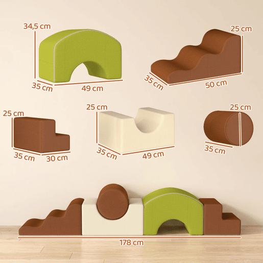 AIYAPLAY Conjunto de 5 Blocos de Espuma para Crianças, Blocos Psicomotores com Base Antiderrapante, Capa RemovĂvel, Set de Escalada Suave Interior para Subir e Gatinhar, 3-6 Anos AIYAPLAY Conjunto de 5 Blocos de Espuma para Crianças, Blocos Psicomotores com Base Antiderrapante, Capa RemovĂvel, Set de Escalada Suave Interior para Subir e Gatinhar, 3-6 Anos