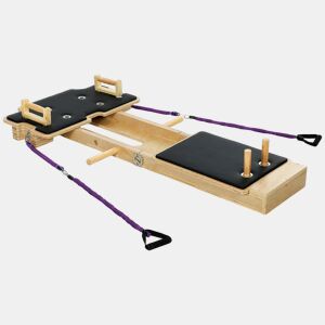 SPORTNOW Mini Reformer Pilates Mesa de Pilates com Bandas de Resistência Pegas Roda Abdominal Máquina Multifuncional para Casa e Ginásio Treino de Corpo Completo 165x80x10 cm Madeira
