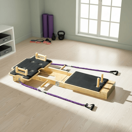 SPORTNOW Mini Reformer Pilates Mesa de Pilates com Bandas de Resistência Pegas Roda Abdominal Máquina Multifuncional para Casa e Ginásio Treino de Corpo Completo 165x80x10 cm Madeira SPORTNOW Mini Reformer Pilates Mesa de Pilates com Bandas de Resistência Pegas Roda Abdominal Máquina Multifuncional para Casa e Ginásio Treino de Corpo Completo 165x80x10 cm Madeira