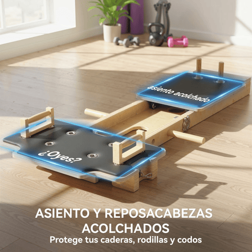 SPORTNOW Mini Reformer Pilates Mesa de Pilates com Bandas de Resistência Pegas Roda Abdominal Máquina Multifuncional para Casa e Ginásio Treino de Corpo Completo 165x80x10 cm Madeira SPORTNOW Mini Reformer Pilates Mesa de Pilates com Bandas de Resistência Pegas Roda Abdominal Máquina Multifuncional para Casa e Ginásio Treino de Corpo Completo 165x80x10 cm Madeira