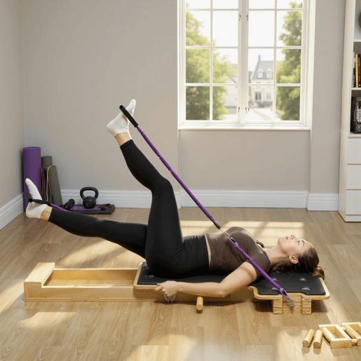 SPORTNOW Mini Reformer Pilates Mesa de Pilates com Bandas de Resistência Pegas Roda Abdominal Máquina Multifuncional para Casa e Ginásio Treino de Corpo Completo 165x80x10 cm Madeira SPORTNOW Mini Reformer Pilates Mesa de Pilates com Bandas de Resistência Pegas Roda Abdominal Máquina Multifuncional para Casa e Ginásio Treino de Corpo Completo 165x80x10 cm Madeira