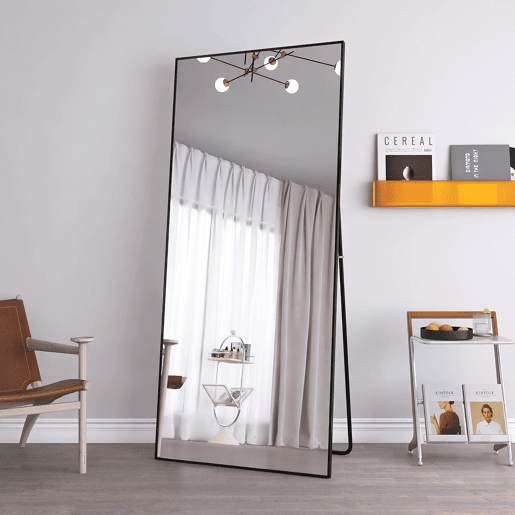 Espejo de cuerpo entero de 180 x 80 cm, espejo 3 en 1 (de pie y de pared), espejo vestidor apto para dormitorio, sala de estar y recibidor, preto