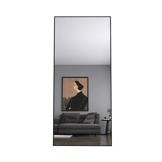 Espejo de cuerpo entero de 180 x 80 cm, espejo 3 en 1 (de pie y de pared), espejo vestidor apto para dormitorio, sala de estar y recibidor, preto
