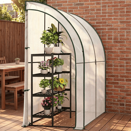 Estufa geminada 100x200x210 cm - portátil, estrutura para exterior, montagem fácil - branca Estufa geminada 100x200x210 cm - portátil, estrutura para exterior, montagem fácil - branca