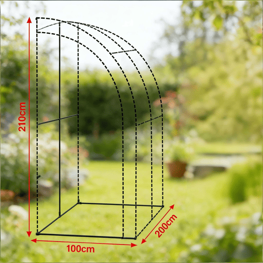 Estufa geminada 100x200x210 cm - portátil, estrutura para exterior, montagem fácil - branca Estufa geminada 100x200x210 cm - portátil, estrutura para exterior, montagem fácil - branca