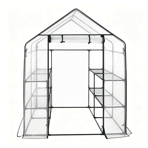 Estufa 143 x 143 x 195 cm - com fecho de correr, proteção para plantas, resistente - Branco Estufa 143 x 143 x 195 cm - com fecho de correr, proteção para plantas, resistente - Branco