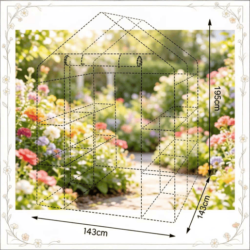 Estufa 143 x 143 x 195 cm - com fecho de correr, proteção para plantas, resistente - Branco Estufa 143 x 143 x 195 cm - com fecho de correr, proteção para plantas, resistente - Branco