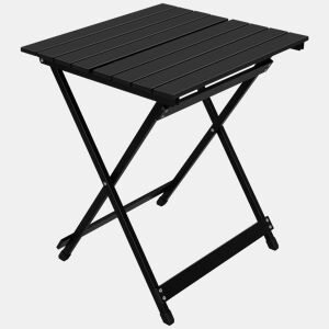 Mesa auxiliar de exterior 47 x 50,5 x 59,5 cm u2013 dobrável para varanda e acampamento u2013 preta