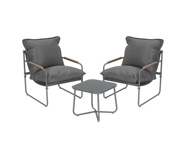 Conjunto de muebles de jardín + - set de exterior para balcón y terraza - gris