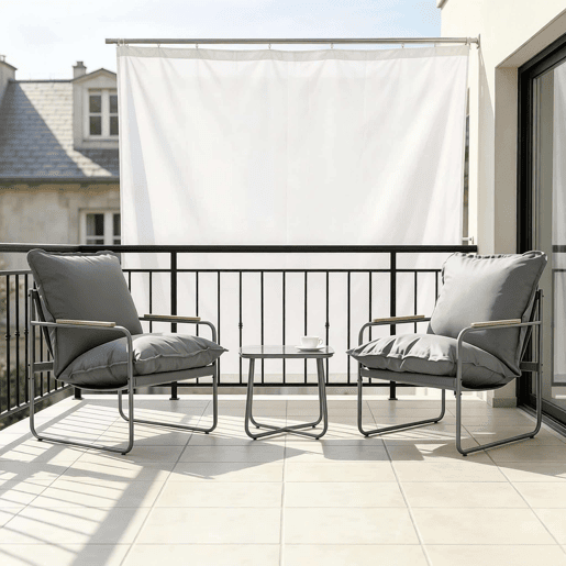 Conjunto de mobiliário de jardim + - Conjunto de exterior para varanda e terraço - Cinzento