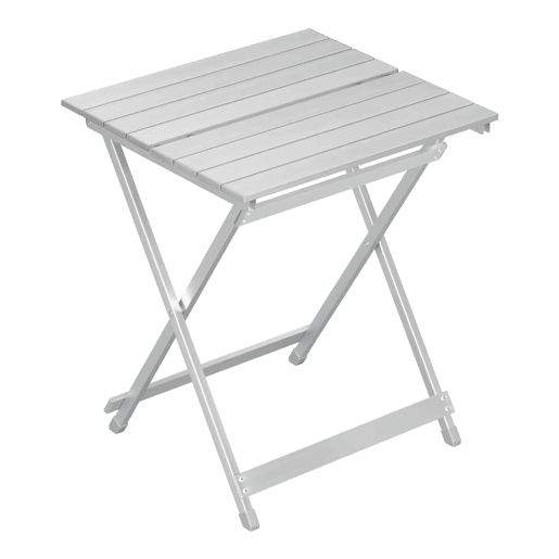 Mesa auxiliar de exterior 47 x 50,5 x 59,5 cm - dobrável para varanda e acampamento - prateada