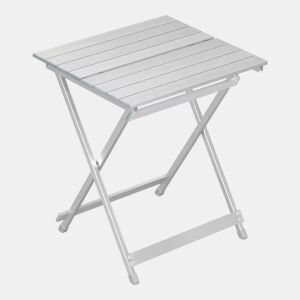 Mesa auxiliar de exterior 47 x 50,5 x 59,5 cm - dobrável para varanda e acampamento - prateada