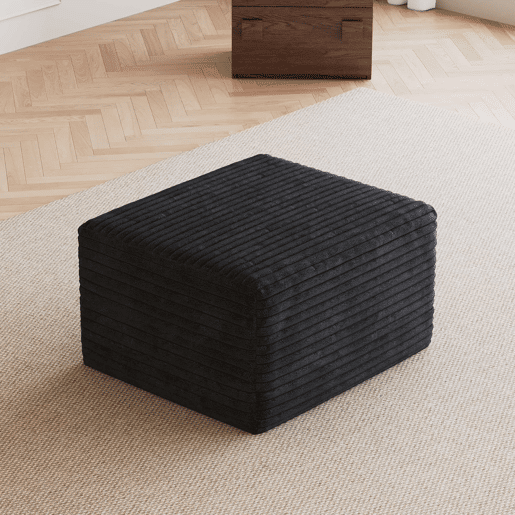 Apoio para os pés de 65 cm - estofado moderno e confortável - Preto Apoio para os pés de 65 cm - estofado moderno e confortável - Preto