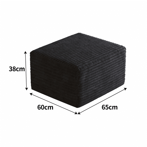 Apoio para os pés de 65 cm - estofado moderno e confortável - Preto Apoio para os pés de 65 cm - estofado moderno e confortável - Preto