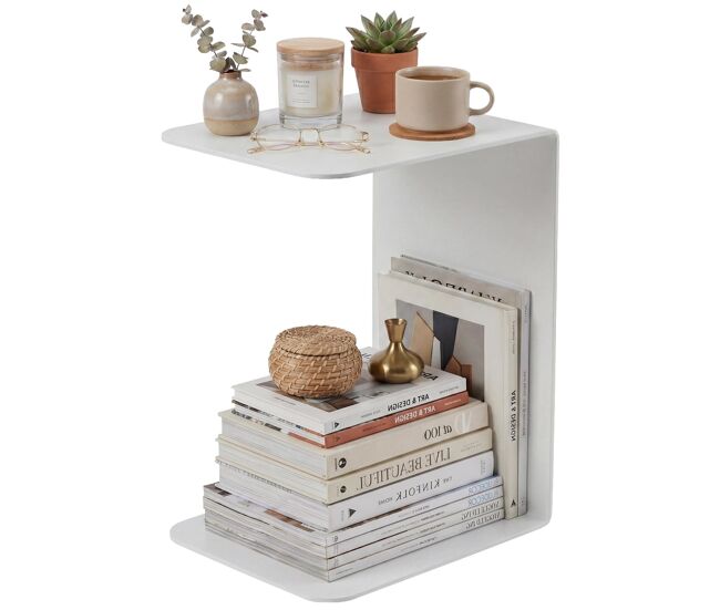 Mesa auxiliar Selby Metal Blanco 38X28X60 cm