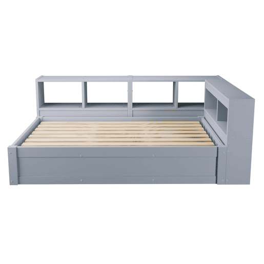 Sofá-cama 90 × 200 cm - Com tomada europeia, vários compartimentos, luzes LED multicoloridas, mecanismo hidráulico, cama multifuncional em madeira maciça - Cinza Sofá-cama 90 × 200 cm - Com tomada europeia, vários compartimentos, luzes LED multicoloridas, mecanismo hidráulico, cama multifuncional em madeira maciça - Cinza