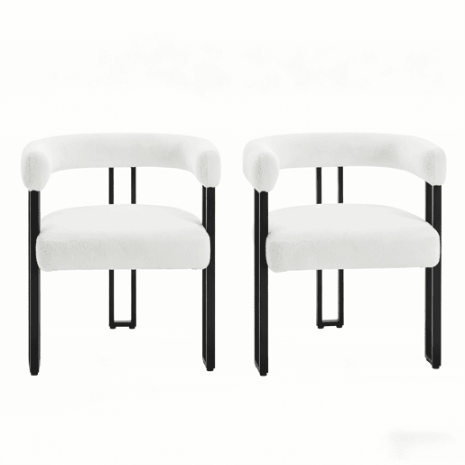 Conjunto de 2 cadeiras de jantar - encosto integrado com braços, cadeira confortável e multifuncional para sala de estar, café e quarto - creme Conjunto de 2 cadeiras de jantar - encosto integrado com braços, cadeira confortável e multifuncional para sala de estar, café e quarto - creme
