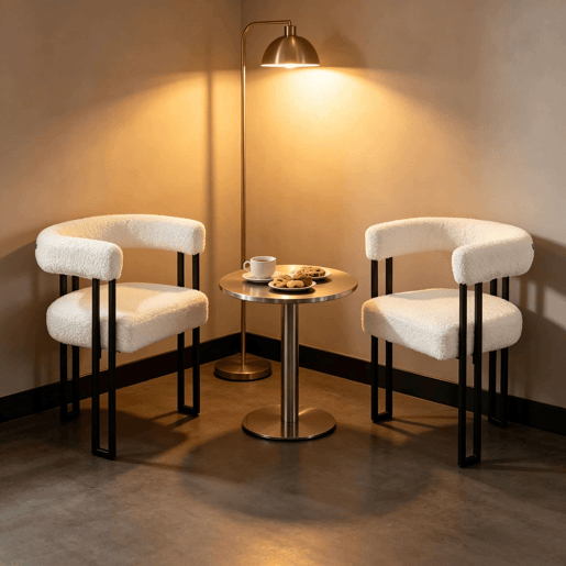 Conjunto de 2 cadeiras de jantar - encosto integrado com braços, cadeira confortável e multifuncional para sala de estar, café e quarto - creme Conjunto de 2 cadeiras de jantar - encosto integrado com braços, cadeira confortável e multifuncional para sala de estar, café e quarto - creme