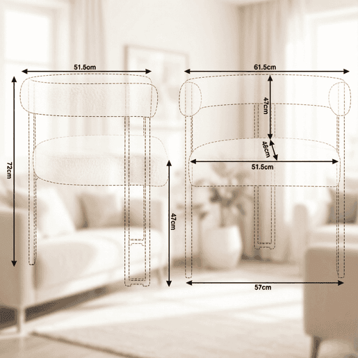 Conjunto de 2 cadeiras de jantar - encosto integrado com braços, cadeira confortável e multifuncional para sala de estar, café e quarto - creme Conjunto de 2 cadeiras de jantar - encosto integrado com braços, cadeira confortável e multifuncional para sala de estar, café e quarto - creme
