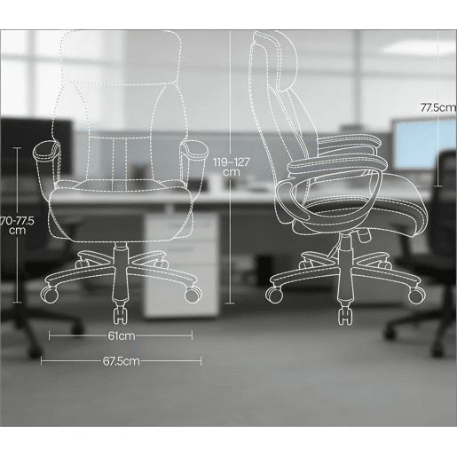 Cadeira de escritório - Design moderno e ergonómico para escritório e reuniões - Preto Cadeira de escritório - Design moderno e ergonómico para escritório e reuniões - Preto