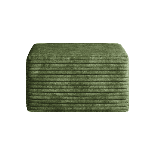 Puf decorativo 65x60x38 cm - assento almofadado em veludo com enchimento de espuma, estilo moderno - Verde