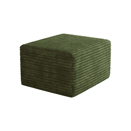 Puf decorativo 65x60x38 cm - assento almofadado em veludo com enchimento de espuma, estilo moderno - Verde