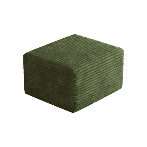 Puf decorativo 65x60x38 cm - assento almofadado em veludo com enchimento de espuma, estilo moderno - Verde