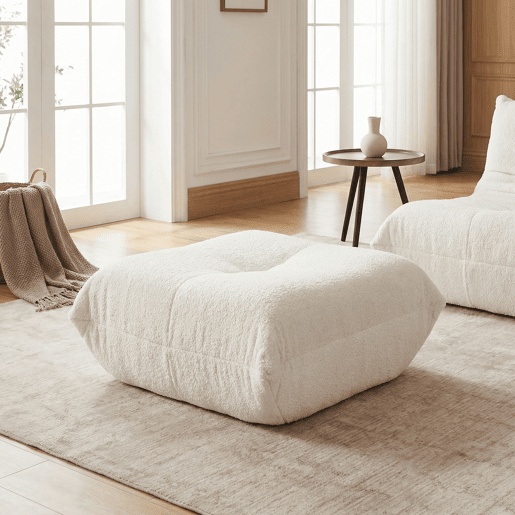 Pufe para sofá - combina com todos os estilos de sofá, estilo Togo, moderno e elegante - bege
