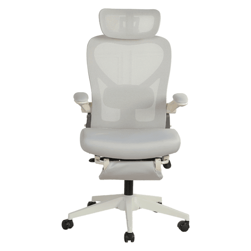 Cadeira de escritório ergonómica dobrável, de dimensões reduzidas, com apoio lombar u2014 braços dobráveis, almofada de assento em esponja, apoio para a cabeça 3D e pedais de trabalho u2014 cinzenta
