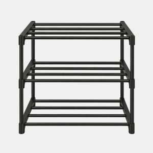 Sapateira de 42 cm - Estante aberta independente, organizador de sapatos - Preto