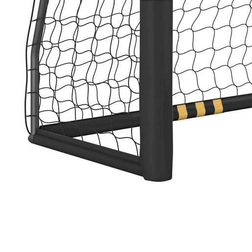 SPORTNOW Baliza de Futebol para Jardim com Rede, Estacas de Solo, Acolchoamento EPE e Estrutura Metálica, Montagem Fácil, para Interior e Exterior, 240x85x160 cm, Preto e Amarelo