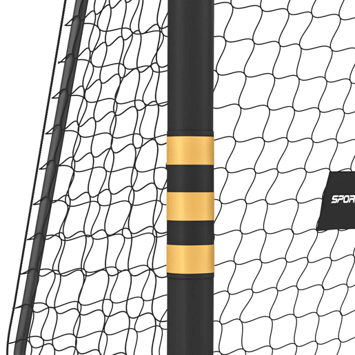 SPORTNOW Baliza de Futebol para Jardim com Rede, Estacas de Solo, Acolchoamento EPE e Estrutura Metálica, Montagem Fácil, para Interior e Exterior, 240x85x160 cm, Preto e Amarelo