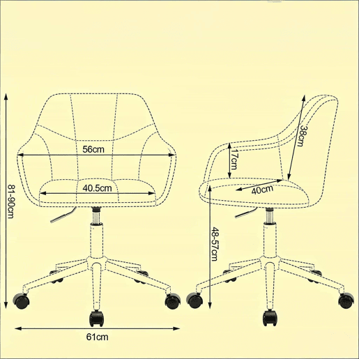 Cadeira de escritório giratória clássica, tamanho padrão u2013 multifuncional para sala de estar, escritório em casa e maquilhagem u2013 Branco creme Cadeira de escritório giratória clássica, tamanho padrão u2013 multifuncional para sala de estar, escritório em casa e maquilhagem u2013 Branco creme