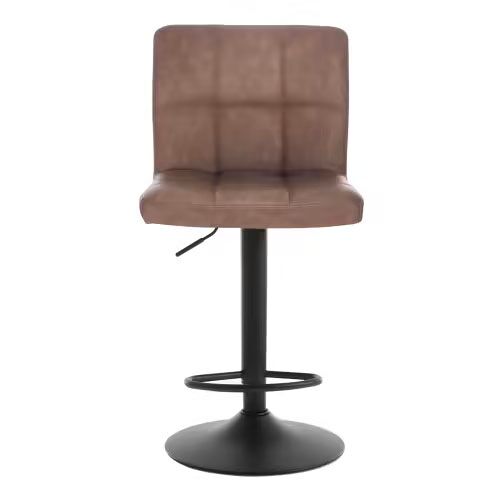 Taburetes altos 38 cm - respaldo acolchado multifuncional para cocina, salón y dormitorio - marrón oscuro