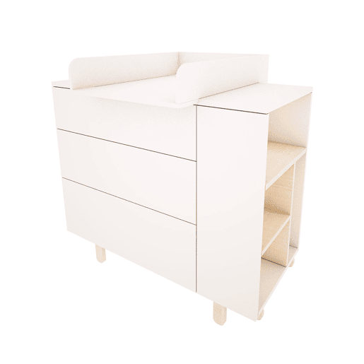 Muda-fraldas Wood Luck Romy Branco