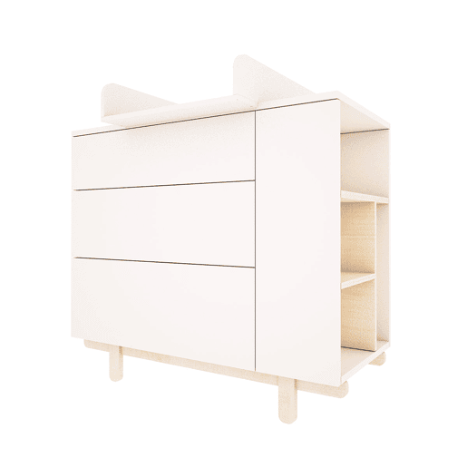 Muda-fraldas Wood Luck Romy Branco