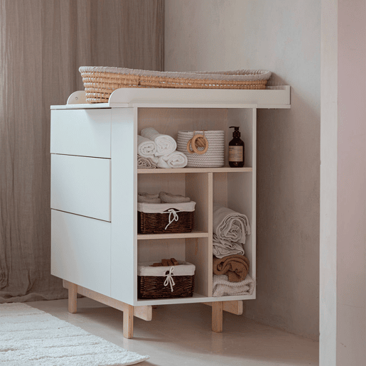 Muda-fraldas Wood Luck Romy Branco