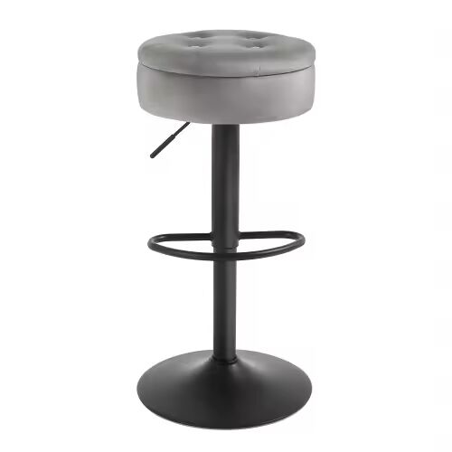 Taburete de bar - diseño moderno con espacio de almacenamiento - gris claro
