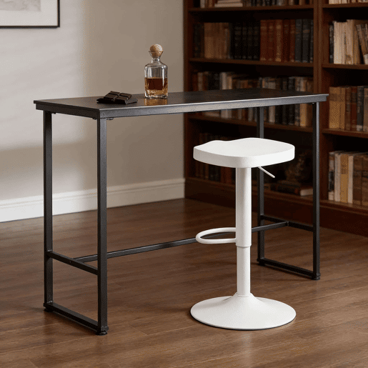Banco de bar 38 x 33 cm - Estilo moderno, assento alto para cozinha e sala de jantar - Branco