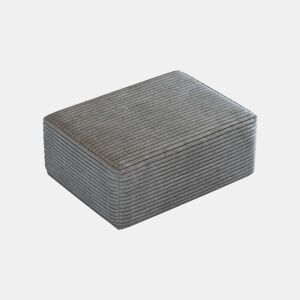 Puf decorativo 70 x 95 x 40 cm - estofado em veludo suave e confortável - cinzento