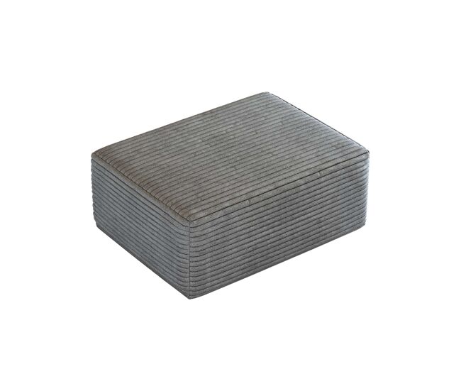Puff decorativo 70x95x40 cm - tapizado de pana suave y cómodo - gris