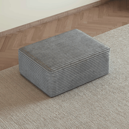 Puf decorativo 70 x 95 x 40 cm - estofado em veludo suave e confortável - cinzento Puf decorativo 70 x 95 x 40 cm - estofado em veludo suave e confortável - cinzento