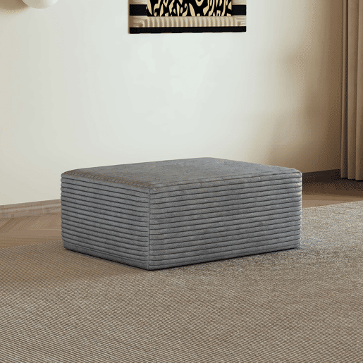 Puf decorativo 70 x 95 x 40 cm - estofado em veludo suave e confortável - cinzento Puf decorativo 70 x 95 x 40 cm - estofado em veludo suave e confortável - cinzento