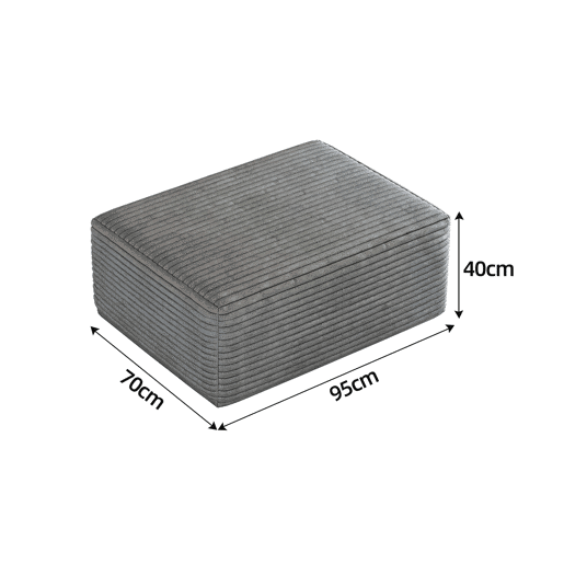 Puf decorativo 70 x 95 x 40 cm - estofado em veludo suave e confortável - cinzento Puf decorativo 70 x 95 x 40 cm - estofado em veludo suave e confortável - cinzento