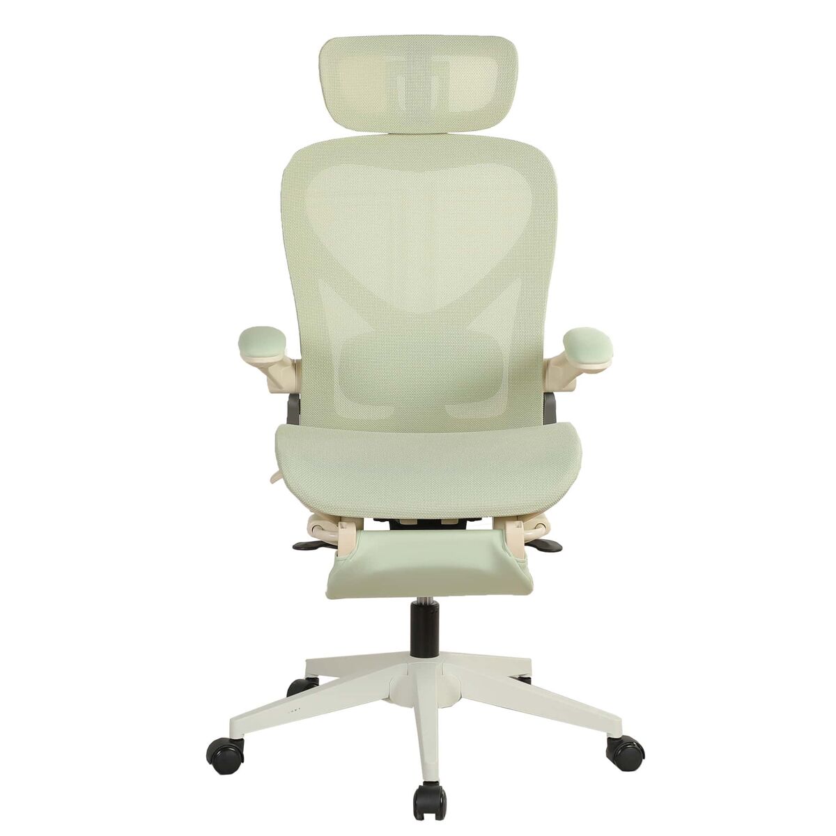 Silla de oficina ergonómica plegable compacta - soporte lumbar, asiento de malla deslizante, reposabrazos plegables, reposacabezas 3d y pedales de
