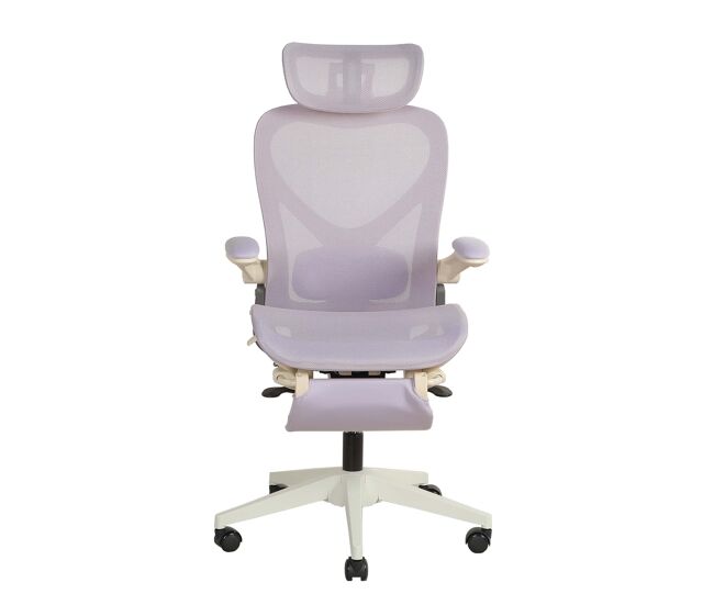 Silla de oficina ergonómica plegable pequeña - reposabrazos abatibles, apoyo lumbar, respaldo de malla completa, reposacabezas 3d, pedales de trabajo