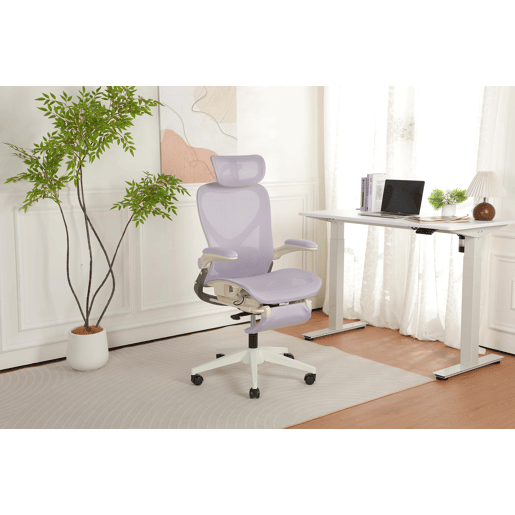 Cadeira de escritório ergonómica, dobrável e de tamanho reduzido - braços rebatíveis, apoio lombar, encosto totalmente em malha, apoio para a cabeça 3D, pedais de trabalho - cor roxa Cadeira de escritório ergonómica, dobrável e de tamanho reduzido - braços rebatíveis, apoio lombar, encosto totalmente em malha, apoio para a cabeça 3D, pedais de trabalho - cor roxa