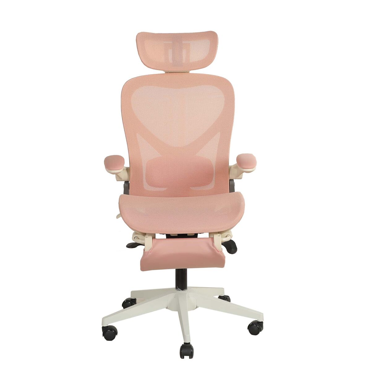 Silla de oficina ergonómica plegable compacta - soporte lumbar, asiento de malla completa, reposabrazos plegables, reposacabezas 3d, reposapiés de